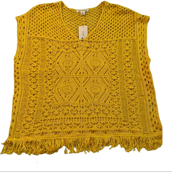 JohnPaulRichard Sweaters - John Paul Richard yellow acrylic fringed sweater vest. Size XL